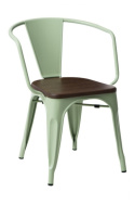 D2.DESIGN Krzesło Paris Arms Wood metalowe zielone, drewno sosnowe kolor orzech D2.DESIGN Krzesło Paris Arms Wood metalowe zielone, drewno sosnowe kolor orzech