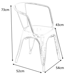 D2.DESIGN Krzesło Paris Arms białe metalowe inspirowane Tol ix, sztaplowanie