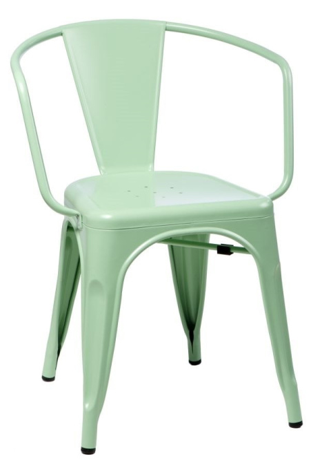 D2.DESIGN Krzesło Paris Arms zielone inspirowane T olix, metalowe sztaplowanie D2.DESIGN Krzesło Paris Arms zielone inspirowane T olix, metalowe sztaplowanie