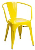 D2.DESIGN Krzesło Paris Arms żółte, metalowe inspirowane Tol ix, można sztaplować D2.DESIGN Krzesło Paris Arms żółte, metalowe inspirowane Tol ix, można sztaplować