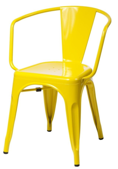 D2.DESIGN Krzesło Paris Arms żółte, metalowe inspirowane Tol ix, można sztaplować D2.DESIGN Krzesło Paris Arms żółte, metalowe inspirowane Tol ix, można sztaplować