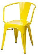 D2.DESIGN Krzesło Paris Arms żółte, metalowe inspirowane Tol ix, można sztaplować D2.DESIGN Krzesło Paris Arms żółte, metalowe inspirowane Tol ix, można sztaplować
