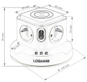 Fun Desk Uniwersalny przedłużacz sieciowy Logan Inc WSB4-2 + USB, ładowanie indukcyjne