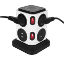 Fun Desk Uniwersalny przedłużacz sieciowy Logan WSB6-2 + USB , ładowanie indukcyjne Fun Desk Uniwersalny przedłużacz sieciowy Logan WSB6-2 + USB , ładowanie indukcyjne