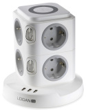 Fun Desk Uniwersalny przedłużacz sieciowy Logan WSG8-2 + USB, ładowanie indukcyjne Fun Desk Uniwersalny przedłużacz sieciowy Logan WSG8-2 + USB, ładowanie indukcyjne