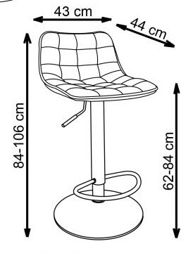 Halmar H95 hoker popiel velvet, stal malowana, reulacja wysokości Halmar H95 hoker popiel velvet, stal malowana, reulacja wysokości