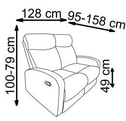 Halmar OSLO 2S zestaw wypoczynkowy, sofa 2S ciemny popiel tkanina z funkcją rozkładania
