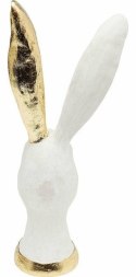 Kare Design KARE figurka dekoracja BUNNY GOLD - biały królik ze złotym wykończeniem, ozdoba dekoracyjna z polirezyny