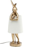 Kare Design KARE lampa stołowa RABBIT złota / biała - lampka złoty króliczek i biały klosz, wykonana z polirezyny lakierowanej Kare Design KARE lampa stołowa RABBIT złota / biała - lampka złoty króliczek i biały klosz, wykonana z polirezyny lakierowanej