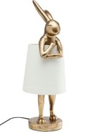 Kare Design KARE lampa stołowa RABBIT złota / biała - lampka złoty króliczek i biały klosz, wykonana z polirezyny lakierowanej Kare Design KARE lampa stołowa RABBIT złota / biała - lampka złoty króliczek i biały klosz, wykonana z polirezyny lakierowanej