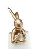 Kare Design KARE lampa stołowa RABBIT złota / biała - lampka złoty króliczek i biały klosz, wykonana z polirezyny lakierowanej Kare Design KARE lampa stołowa RABBIT złota / biała - lampka złoty króliczek i biały klosz, wykonana z polirezyny lakierowanej