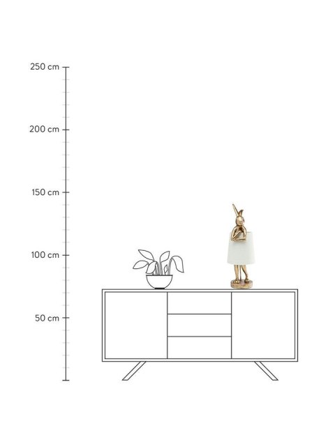 Kare Design KARE lampa stołowa RABBIT złota / biała - lampka złoty króliczek i biały klosz, wykonana z polirezyny lakierowanej Kare Design KARE lampa stołowa RABBIT złota / biała - lampka złoty króliczek i biały klosz, wykonana z polirezyny lakierowanej