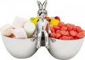 Kare Design KARE miska na przekąski BUNNY TRE - zestaw 3 miesek na przekąski z królikiem, naczynia wykonane z aluminium