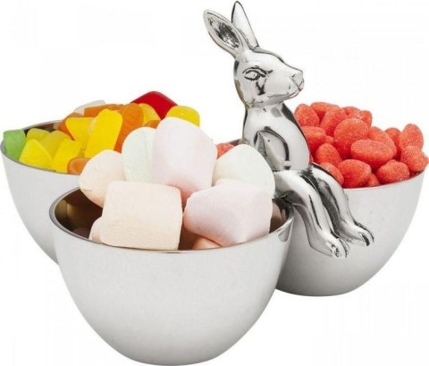 Kare Design KARE miska na przekąski BUNNY TRE - zestaw 3 miesek na przekąski z królikiem, naczynia wykonane z aluminium Kare Design KARE miska na przekąski BUNNY TRE - zestaw 3 miesek na przekąski z królikiem, naczynia wykonane z aluminium
