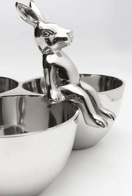 Kare Design KARE miska na przekąski BUNNY TRE - zestaw 3 miesek na przekąski z królikiem, naczynia wykonane z aluminium Kare Design KARE miska na przekąski BUNNY TRE - zestaw 3 miesek na przekąski z królikiem, naczynia wykonane z aluminium