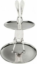 Kare Design KARE patera / etażerka BUNNY srebrna króliczek - na ciasto, owoce, warzywa - dwie patery na przekąski Kare Design KARE patera / etażerka BUNNY srebrna króliczek - na ciasto, owoce, warzywa - dwie patery na przekąski