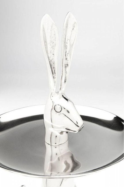 Kare Design KARE patera / etażerka BUNNY srebrna króliczek - na ciasto, owoce, warzywa - dwie patery na przekąski Kare Design KARE patera / etażerka BUNNY srebrna króliczek - na ciasto, owoce, warzywa - dwie patery na przekąski
