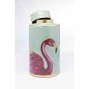 Kare Design KARE słoik dekoracyjny FLAMINGOS 39cm - wazon z pokrywką, ręcznie malowany - na drobiaski, kwiaty Kare Design KARE słoik dekoracyjny FLAMINGOS 39cm - wazon z pokrywką, ręcznie malowany - na drobiaski, kwiaty