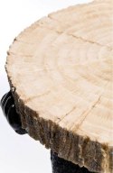 Kare Design KARE stolik BEAR czarny / drewniany czarny - stolik kawowy okragły blat, podstawa w kształcie niedźwiedzia