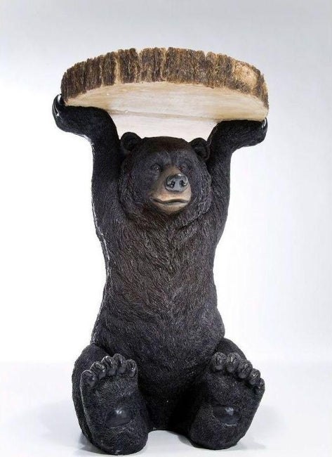 Kare Design KARE stolik BEAR czarny / drewniany czarny - stolik kawowy okragły blat, podstawa w kształcie niedźwiedzia Kare Design KARE stolik BEAR czarny / drewniany czarny - stolik kawowy okragły blat, podstawa w kształcie niedźwiedzia