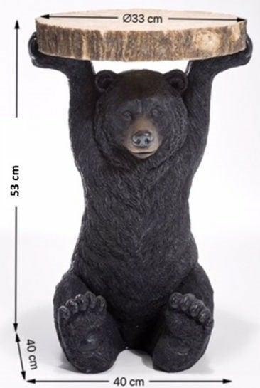 Kare Design KARE stolik BEAR czarny / drewniany czarny - stolik kawowy okragły blat, podstawa w kształcie niedźwiedzia Kare Design KARE stolik BEAR czarny / drewniany czarny - stolik kawowy okragły blat, podstawa w kształcie niedźwiedzia