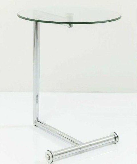 Kare Design KARE stolik kawowy EASY LIVING 46 transparentny - okrągły szklany stolik, chromowana podstawa zakończona rolkami Kare Design KARE stolik kawowy EASY LIVING 46 transparentny - okrągły szklany stolik, chromowana podstawa zakończona rolkami