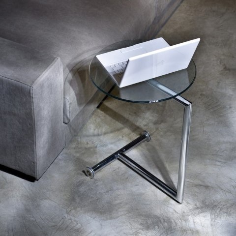 Kare Design KARE stolik kawowy EASY LIVING 46 transparentny - okrągły szklany stolik, chromowana podstawa zakończona rolkami Kare Design KARE stolik kawowy EASY LIVING 46 transparentny - okrągły szklany stolik, chromowana podstawa zakończona rolkami