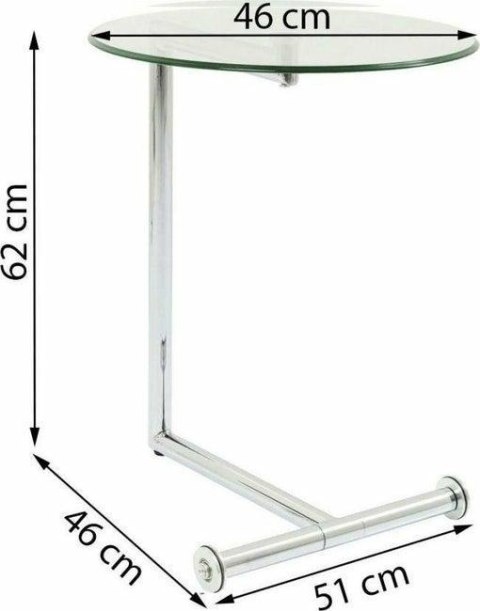 Kare Design KARE stolik kawowy EASY LIVING 46 transparentny - okrągły szklany stolik, chromowana podstawa zakończona rolkami Kare Design KARE stolik kawowy EASY LIVING 46 transparentny - okrągły szklany stolik, chromowana podstawa zakończona rolkami