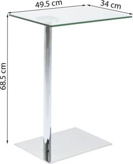 Kare Design KARE stolik kawowy WEST COAST transparentny - sklany, prostokątny stolik z chromowana noga i podstawą