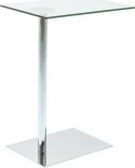 Kare Design KARE stolik kawowy WEST COAST transparentny - sklany, prostokątny stolik z chromowana noga i podstawą