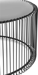 Kare Design KARE zestaw stolików kawowych WIRE czarny - okragłe stoliki okolicznościowe, blaty szklane, stelaż metal i żeliwo Kare Design KARE zestaw stolików kawowych WIRE czarny - okragłe stoliki okolicznościowe, blaty szklane, stelaż metal i żeliwo