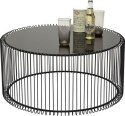 Kare Design KARE zestaw stolików kawowych WIRE czarny - okragłe stoliki okolicznościowe, blaty szklane, stelaż metal i żeliwo Kare Design KARE zestaw stolików kawowych WIRE czarny - okragłe stoliki okolicznościowe, blaty szklane, stelaż metal i żeliwo