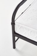 HALMAR łóżko pojedyncze LINDA 90x200 czarne - stal malowana proszkowo, do materaca 90 x 200 cm