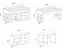 ZESTAW ŁÓŻKO PIĘTROWE POJEDYNCZE Z BIURKIEM - Wiąz / Biały Lux / Cappucino Meblar BLOG System 21 typ MO21 DLA DZIECKA NASTOLATKA