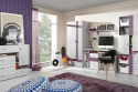 Meblar NEXT System NX19 - Sosna bielona / Viola - Łóżko młodzieżowe z szufladą 95/210 Meblar NEXT System NX19 - Sosna bielona / Viola - Łóżko młodzieżowe z szufladą 95/210