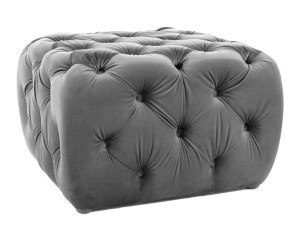 PUF SOPHIA VELVET SZARA BLUVEL 14 - tapicerowana aksamitna pufa, prostokątne siedzisko, pikowana, do salonu PUF SOPHIA VELVET SZARA BLUVEL 14 - tapicerowana aksamitna pufa, prostokątne siedzisko, pikowana, do salonu