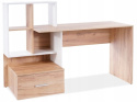 SIGNAL BIURKO B-003 DĄB WOTAN / BIAŁY MAT PŁYTA LAMINOWANA 150x50 półki, szuflada SIGNAL BIURKO B-003 DĄB WOTAN / BIAŁY MAT PŁYTA LAMINOWANA 150x50 półki, szuflada