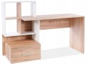 SIGNAL BIURKO B-003 DĄB WOTAN / BIAŁY MAT PŁYTA LAMINOWANA 150x50 półki, szuflada SIGNAL BIURKO B-003 DĄB WOTAN / BIAŁY MAT PŁYTA LAMINOWANA 150x50 półki, szuflada