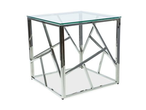 ŁAWA STOLIK KWADRATOWY ESCADA B BLAT SZKŁO HARTOWANE TRANSPARENTNY / STELAŻ METAL SREBRNY 55X55 SIGNAL ŁAWA STOLIK KWADRATOWY ESCADA B BLAT SZKŁO HARTOWANE TRANSPARENTNY / STELAŻ METAL SREBRNY 55X55 SIGNAL