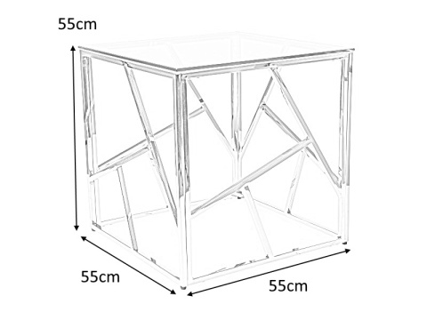 ŁAWA STOLIK KWADRATOWY ESCADA B BLAT SZKŁO HARTOWANE TRANSPARENTNY / STELAŻ METAL SREBRNY 55X55 SIGNAL ŁAWA STOLIK KWADRATOWY ESCADA B BLAT SZKŁO HARTOWANE TRANSPARENTNY / STELAŻ METAL SREBRNY 55X55 SIGNAL