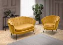 Halmar AMORINITO 2 fotel wypoczynkowy musztardowy/ czarny materiał: tkanina - velvet /stal Halmar AMORINITO 2 fotel wypoczynkowy musztardowy/ czarny materiał: tkanina - velvet /stal