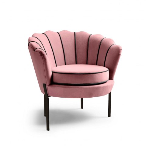 Halmar ANGELO fotel wypoczynkowy różowy / czarny materiał: tkanina - velvet / stal malowana proszkowo Halmar ANGELO fotel wypoczynkowy różowy / czarny materiał: tkanina - velvet / stal malowana proszkowo