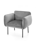 Halmar BRASIL fotel wypoczynkowy popielaty / czarny, materiał: tkanina - velvet /metal Halmar BRASIL fotel wypoczynkowy popielaty / czarny, materiał: tkanina - velvet /metal
