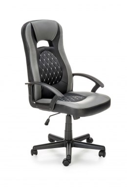 Halmar CASTANO fotel obrotowy, popiel-czarny - krzesło biurowe do biurka, pracowni, gabinetu, TILT