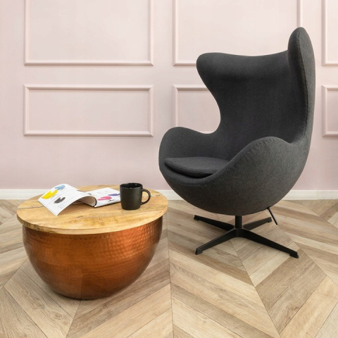 FOTEL WYPOCZYNKOWY OBROTOWY EGG CLASSIC King Home GRAFITOWY szary.4 - WEŁNA KASZMIROWA podstawa POLEROWANE ALUMINIUM FOTEL WYPOCZYNKOWY OBROTOWY EGG CLASSIC King Home GRAFITOWY szary.4 - WEŁNA KASZMIROWA podstawa POLEROWANE ALUMINIUM