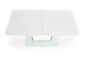 HALMAR stół BONARI rozkładany biały szkło MDF lakierowany stal chromowana 160-200x90