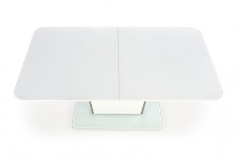 HALMAR stół BONARI rozkładany biały szkło MDF lakierowany stal chromowana 160-200x90 HALMAR stół BONARI rozkładany biały szkło MDF lakierowany stal chromowana 160-200x90