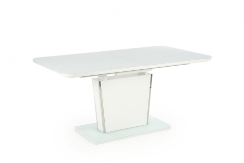 HALMAR stół BONARI rozkładany biały szkło MDF lakierowany stal chromowana 160-200x90 HALMAR stół BONARI rozkładany biały szkło MDF lakierowany stal chromowana 160-200x90