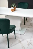HALMAR stół BONARI rozkładany biały szkło MDF lakierowany stal chromowana 160-200x90 HALMAR stół BONARI rozkładany biały szkło MDF lakierowany stal chromowana 160-200x90