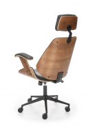 Halmar IGNAZIO fotel obrotowy, orzechowy-czarny - krzesło biurowe do biurka, pracowni, gabinetu, TILT